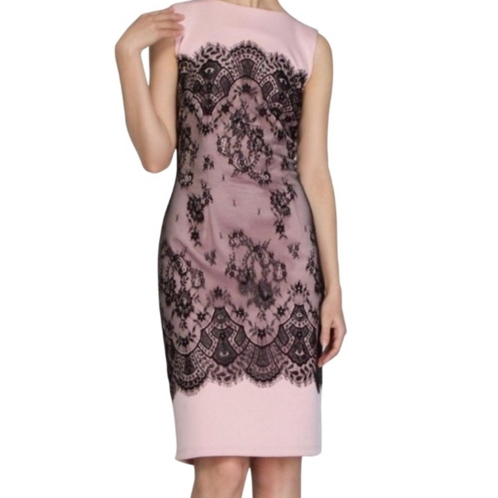 NWT tadashi shoji midi length lace cocktail dress